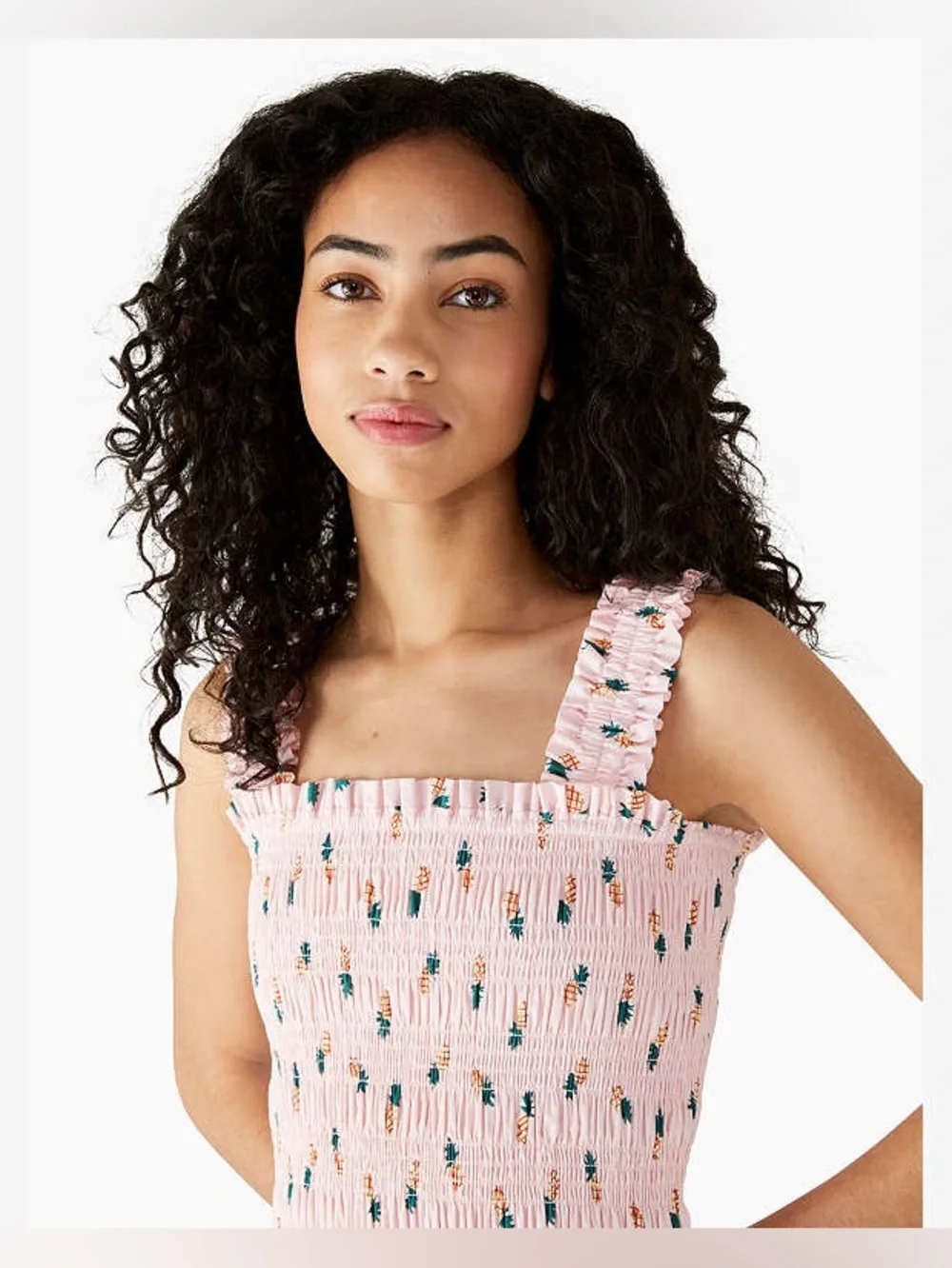 KATE SPADE | Pink Pineapple Smock Shirt XL
